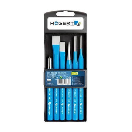 HOGERT HT3B710 Chisel and punch set, 6 pcs, CrV
